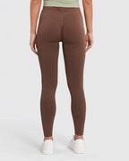 Scrunch Leggings High Waist V-Shape seamless blickdicht – Braun