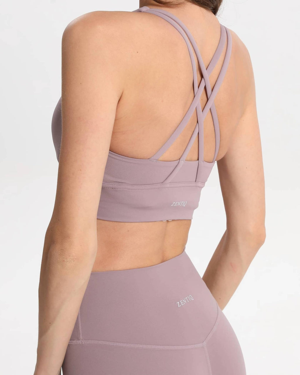 Soutien-gorge de sport longline à maintien doux avec coussinets amovibles – Lilas pastel
