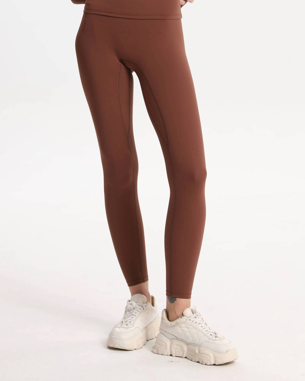 Legging taille haute doux galbant – Marron