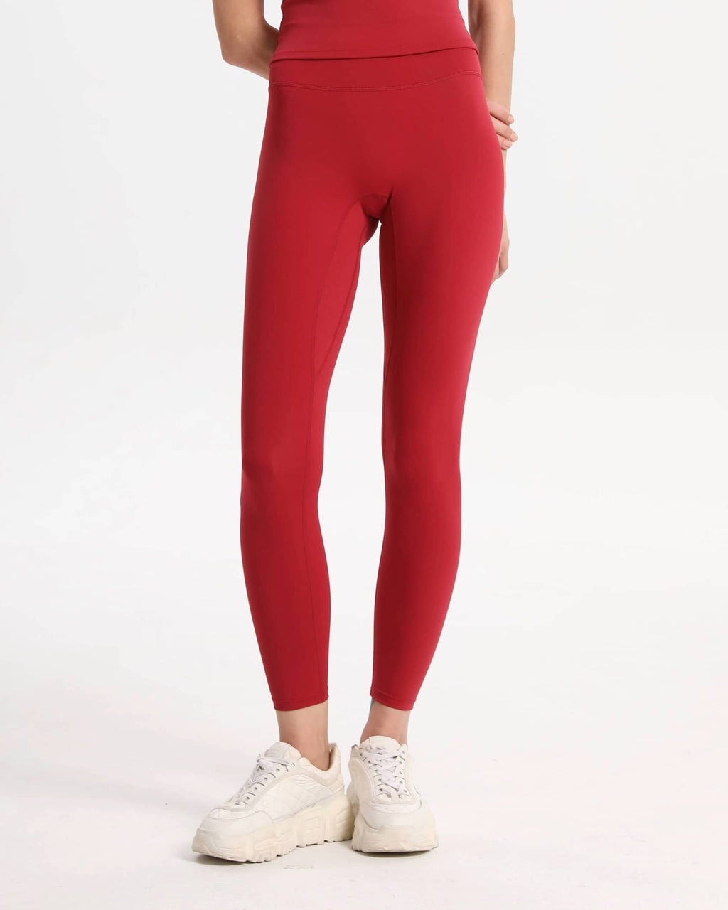 Legging taille haute doux galbant – Rouge