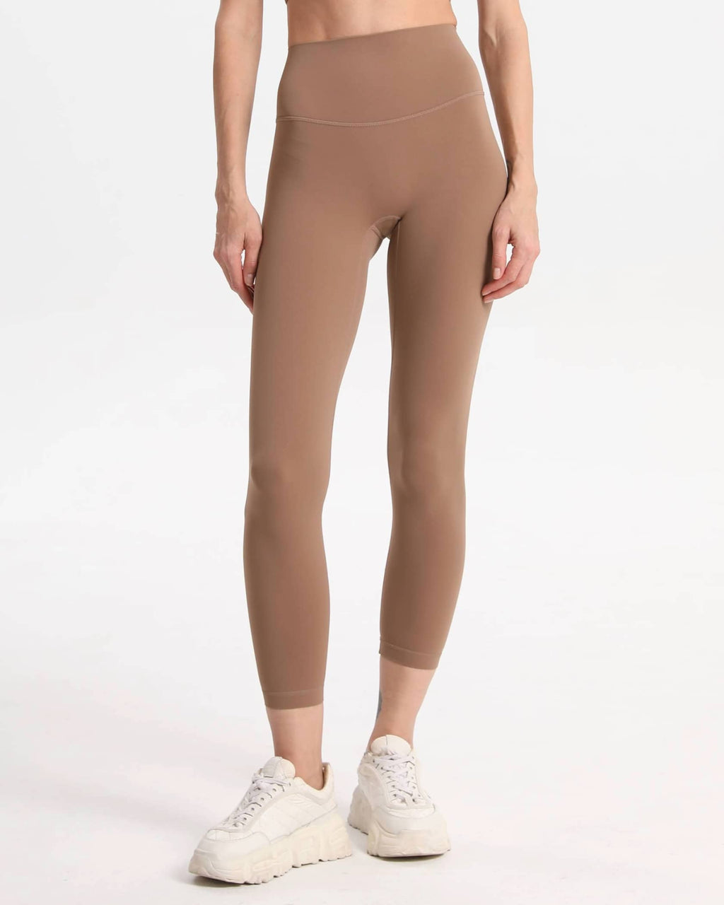 Legging taille haute doux avec poche cachée – Marron clair