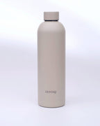 Isolierte Edelstahl Trinkflasche für Sport, Yoga & Pilates – Aqua Zen, Greige