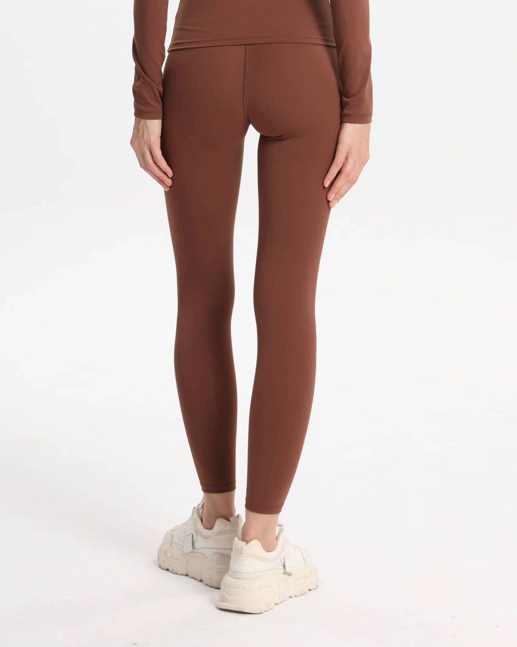 Legging taille haute doux galbant – Marron