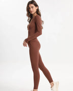 Leggings High Waist soft figurbetont – Braun