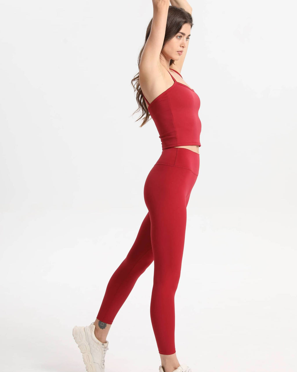 Legging taille haute doux galbant – Rouge