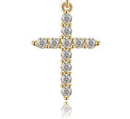 Modeschmuck Kreuz Voll Diamant Krone drehbare Halskette