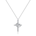 Modeschmuck Kreuz Voll Diamant Krone drehbare Halskette