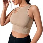 Damen Mode Ausgehöhltes Bauchfreies Top