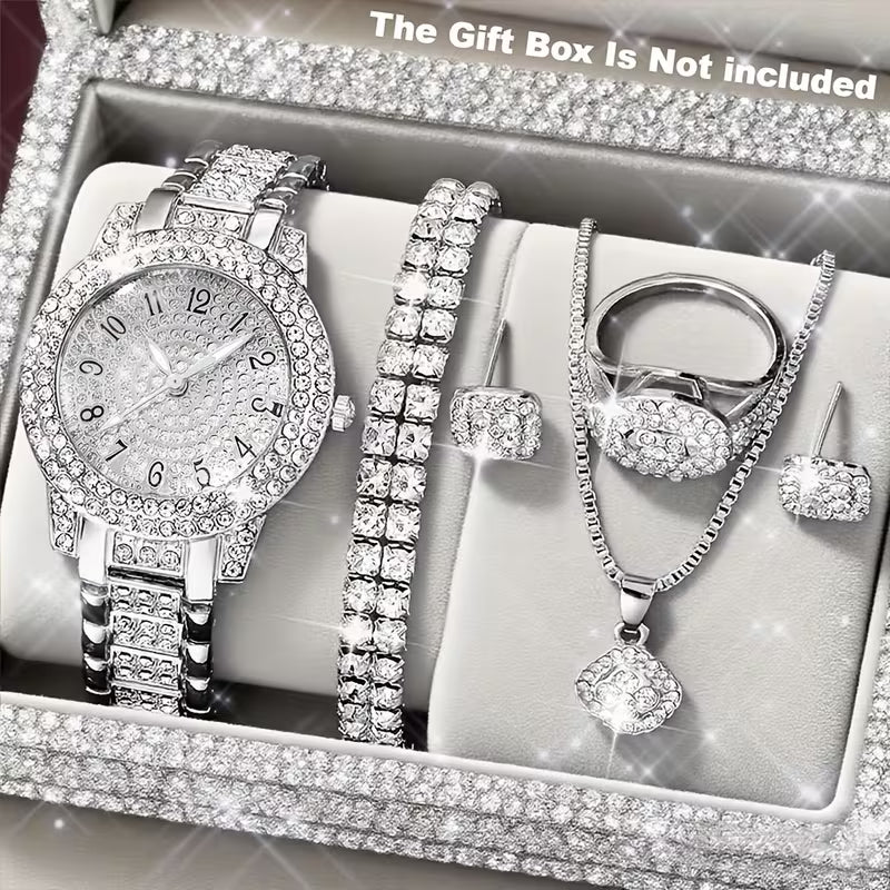 6-teiliges luxuriöses und stilvolles Damen-Quarzuhren-Set