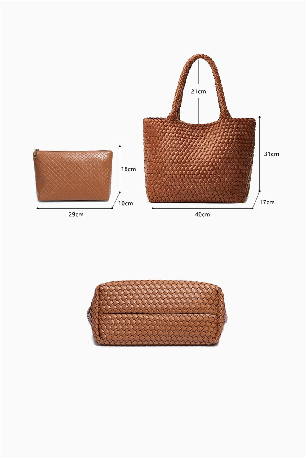 Geflochtene Tote-Tasche in Cognac