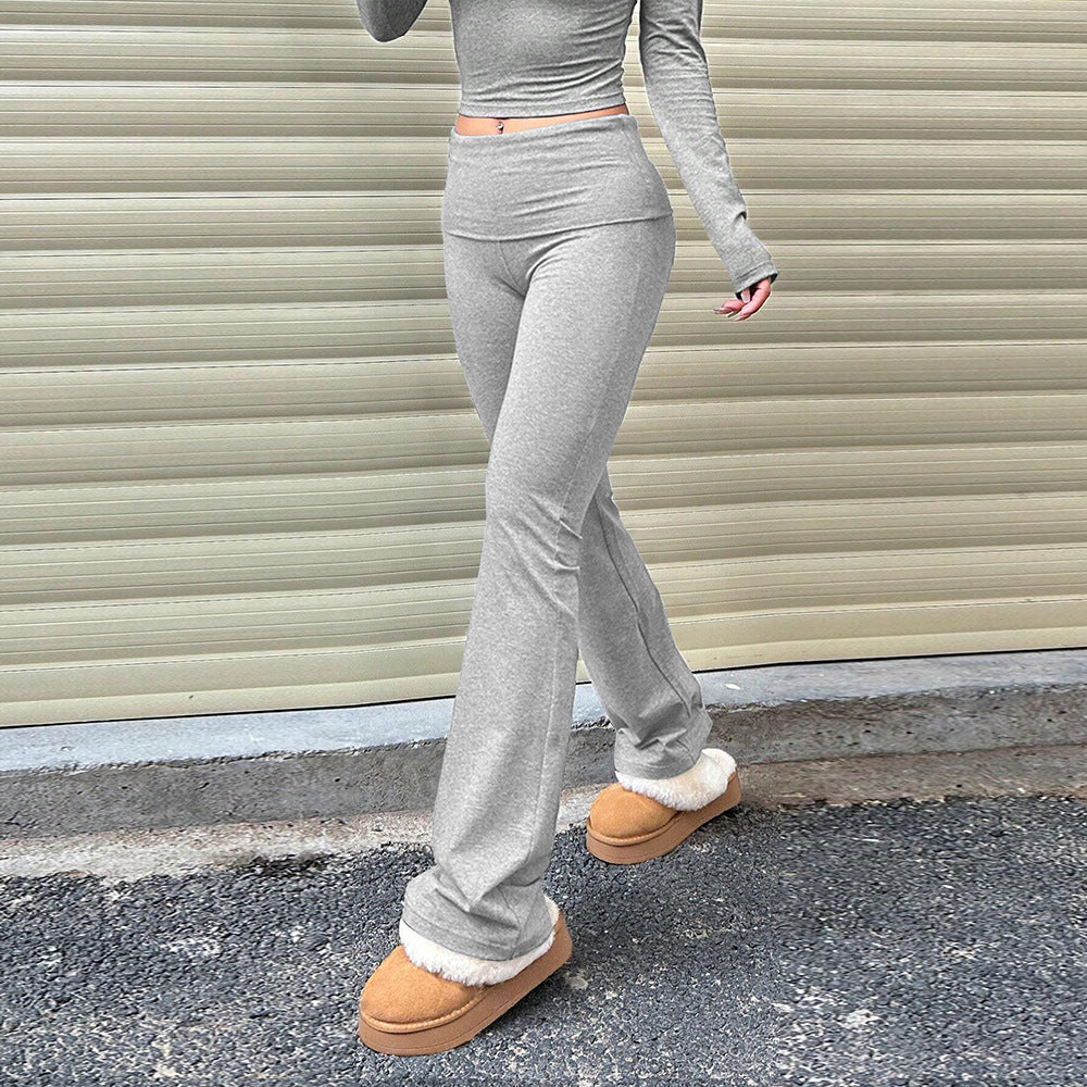 Pantalon bootcut tricoté slim pour femme