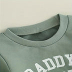 Baby Girl's 2-Piece Letter Print Sweater Set Long Sleeve Pullover And Jogger Pants With Drawstring Waist
