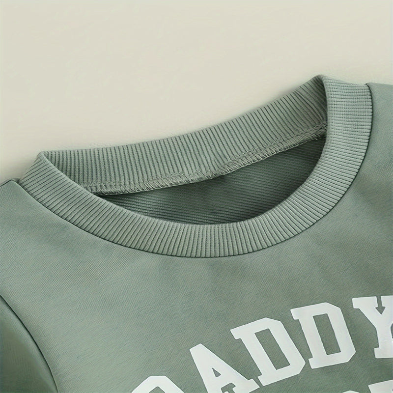 Baby Girl's 2-Piece Letter Print Sweater Set Long Sleeve Pullover And Jogger Pants With Drawstring Waist