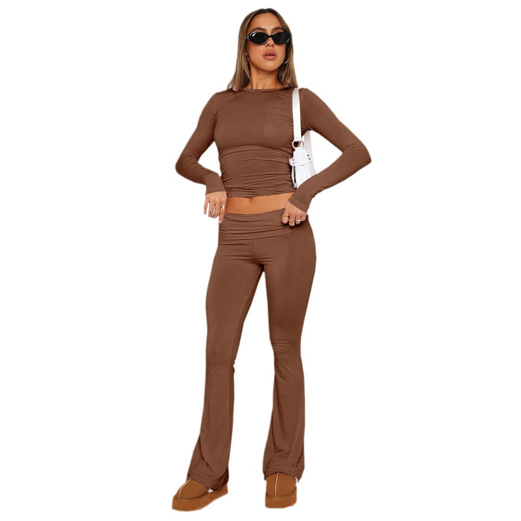 Mode féminine pantalon évasé taille basse