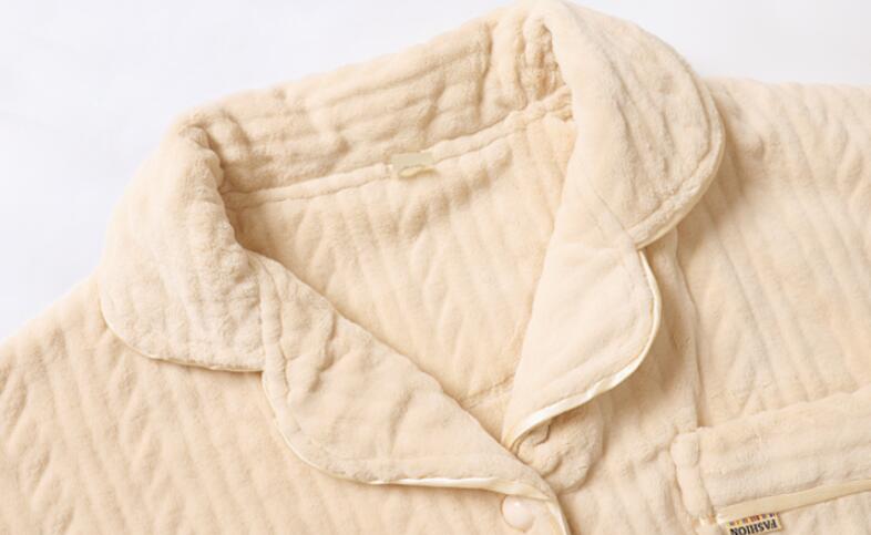 Coral Thickened Plus Fleece Ladies Home Service Suit