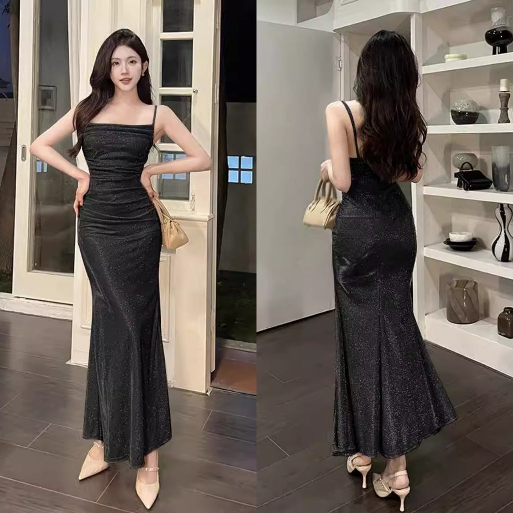 Robe Décolleté Plongeant Chic Intellectuel Nouveauté Printemps