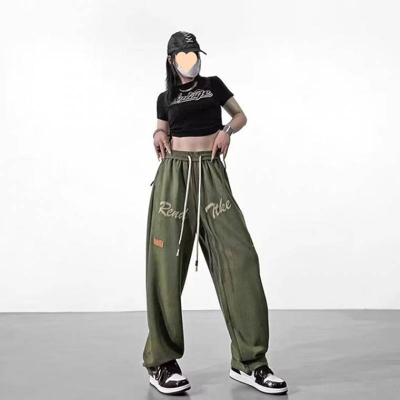 Pantalon droit vert automne pour femmes