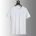 Mens Summer Thin Ice-silk Short-sleeve Shirt