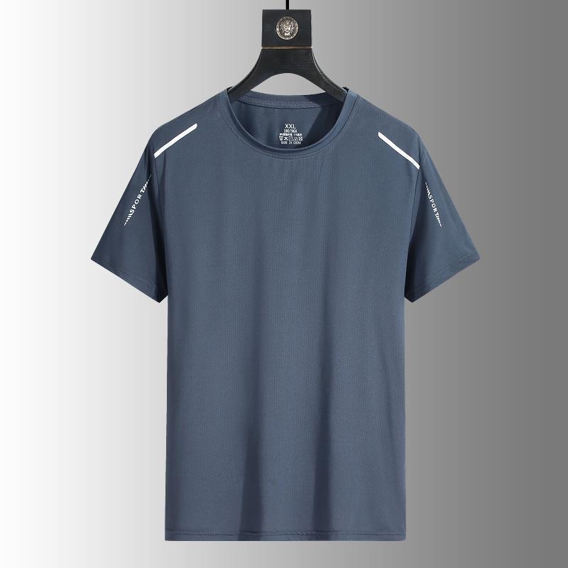 Mens Summer Thin Ice-silk Short-sleeve Shirt