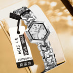 Damen Achteckige Quartz Uhr - Wasserdicht, Schlicht & Elegant