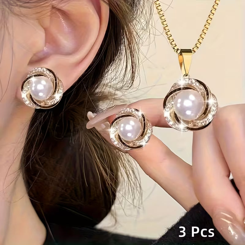 3 Parça Şık Kolye + Küpe Takımı, Parti Anısı Takıları, Zarif ve Yaratıcı Tasarım,