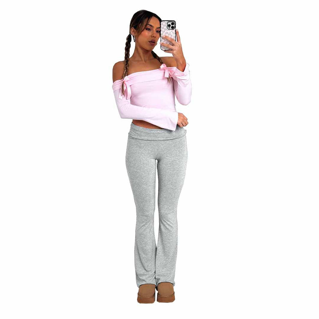 Mode féminine pantalon évasé taille basse