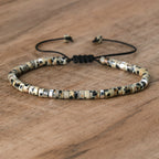 Natural Stone Spacer Beads Adjustable Braided Bracelet