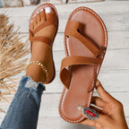 Flat Slippers Women's Round Toe Clip