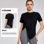 New Yoga Wear Short Sleeve Split Breathable Exercise Top