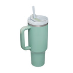 40 oz Becher mit Griff und Strohhalm, isoliert, auslaufsicher, Vakuum-Kaffeetasse aus Edelstahl mit Deckel, konischer Becher, Geschenke für Valentinsliebhaber, geeignet für Auto, Fitnessstudio, Büro, Reisen