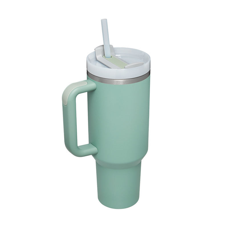 40 oz Becher mit Griff und Strohhalm, isoliert, auslaufsicher, Vakuum-Kaffeetasse aus Edelstahl mit Deckel, konischer Becher, Geschenke für Valentinsliebhaber, geeignet für Auto, Fitnessstudio, Büro, Reisen