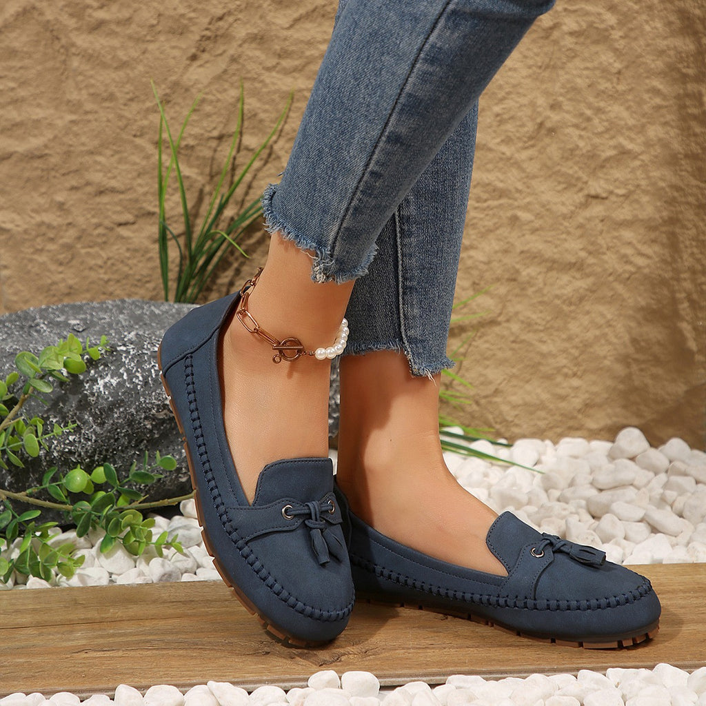 Mocassins pour femmes à bout rond, à la mode, antidérapants, souples et confortables