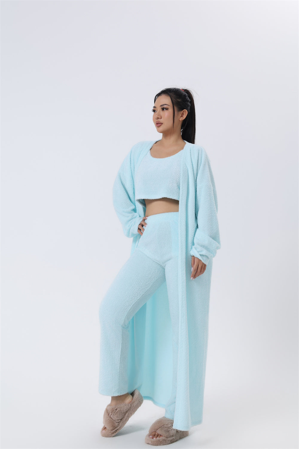 Ensemble de pyjama douillet, 3 pièces
Loungewear femme, doux et chaud