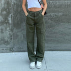 Women's Loose High-waist Straight-leg Casual Trousers