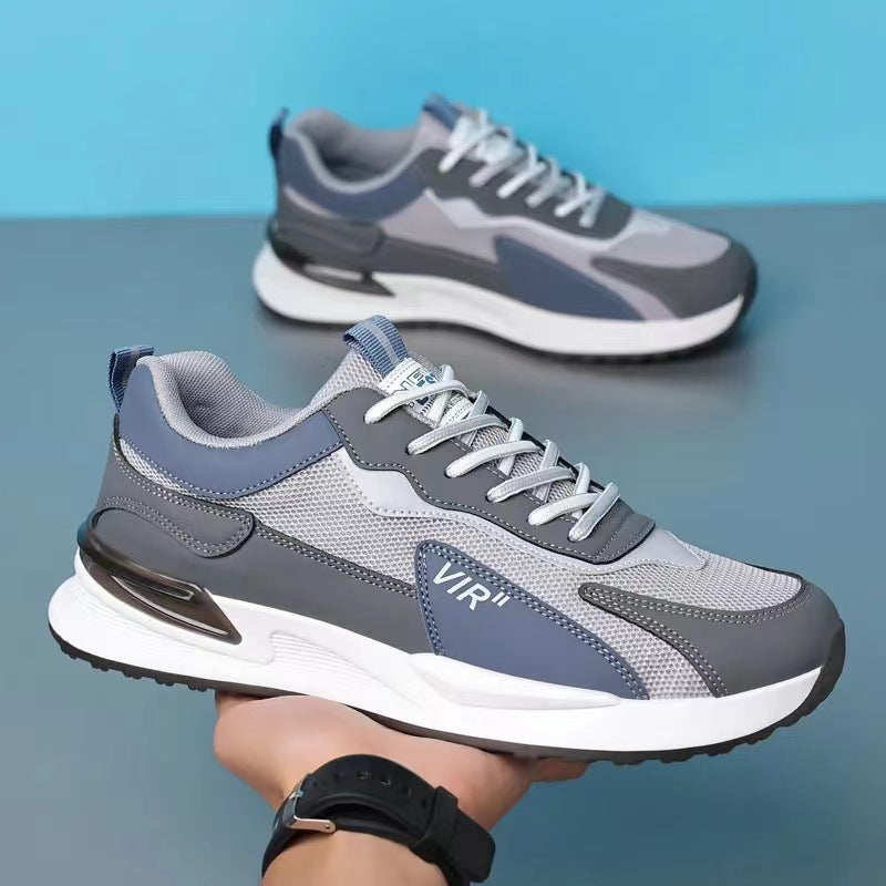 Herren Colorblock Mesh-Schuhe Modisch Lässig Schnür-Sneaker Outdoor Atmungsaktiv Lauf-Sportschuhe