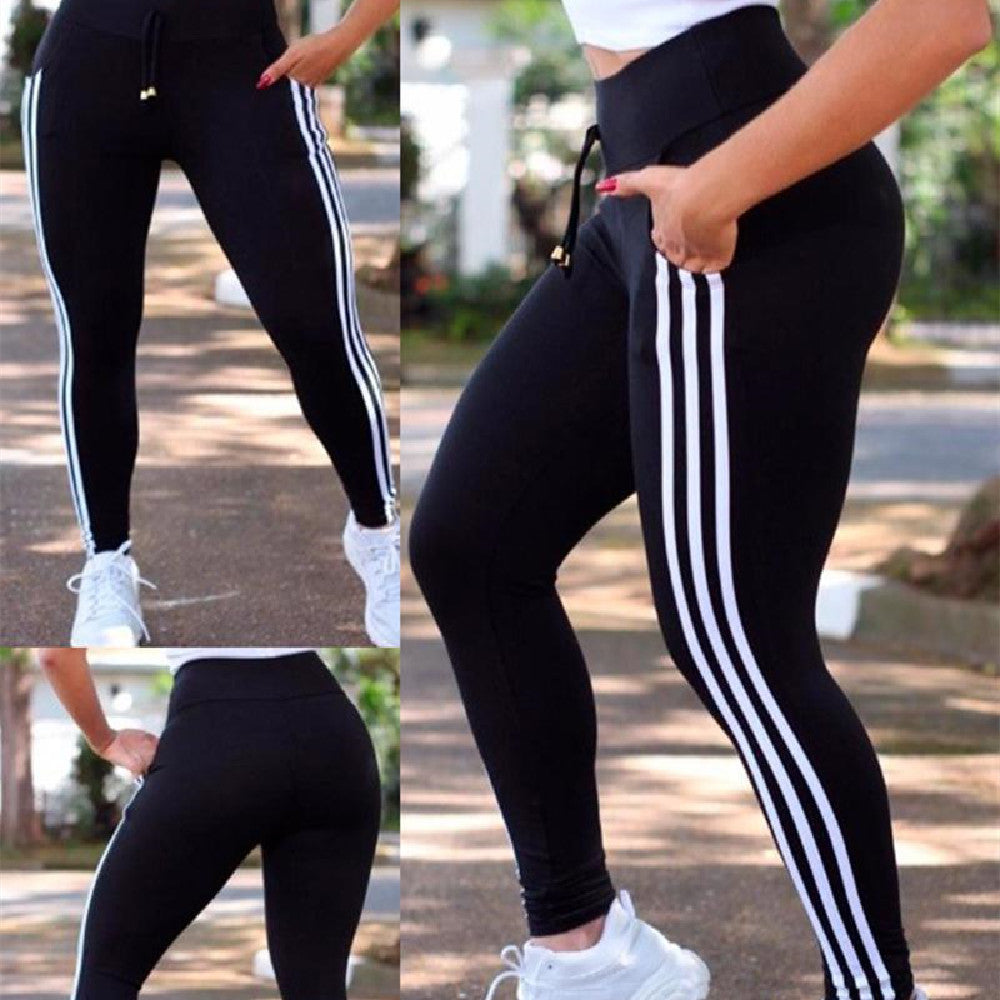 Pantalon de survêtement décontracté rayé patchwork pour femmes