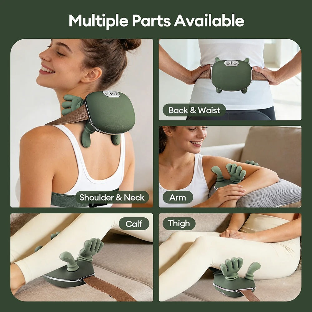 Bionischer Finger-Nacken- und Schultermassager, kabelloser zervikaler Trapezius-Knet-Massageschal mit bürstenlosem Motor