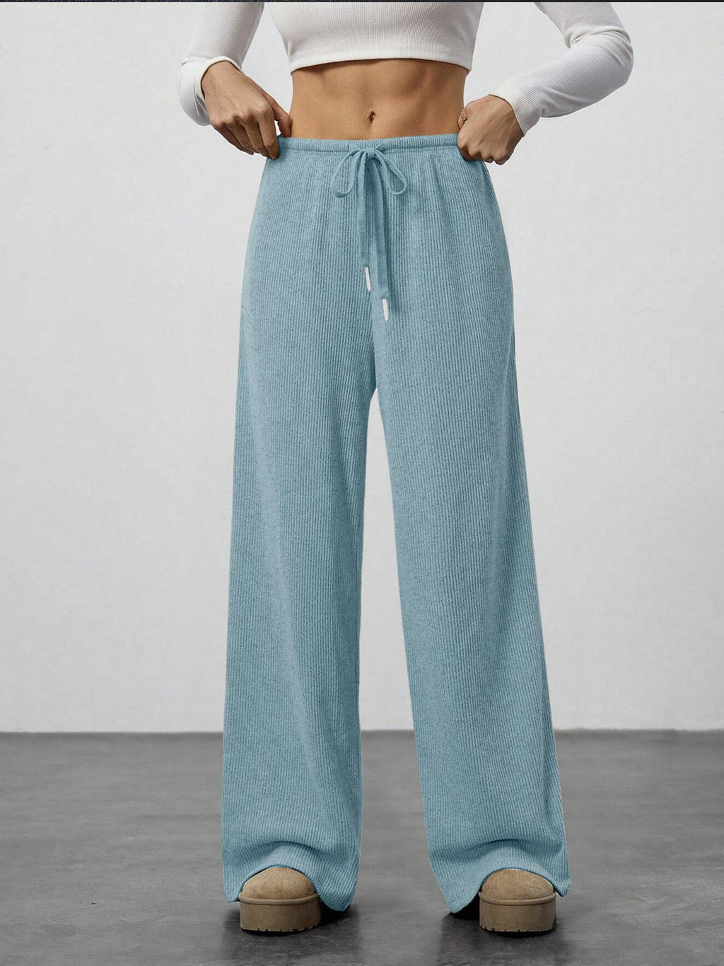 Damen einfarbige lässige gerade Hose