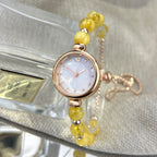 Perlenarmband Damen Quarzuhr Nischen-Leucht-Luxus-Design mit kleinem Zifferblatt und ausziehbarem, verstellbarem Band
