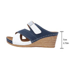 Velcro Color Matching Platform Wedge Slippers Women