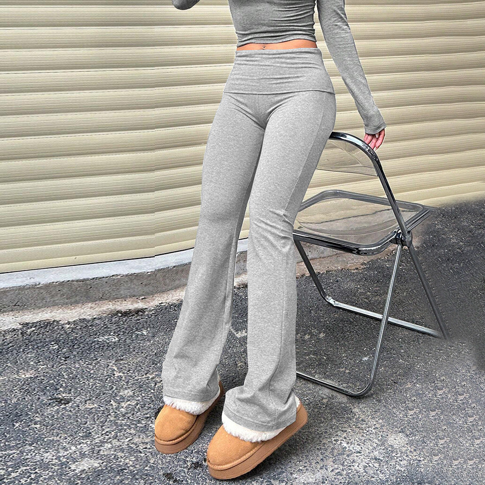 Pantalon bootcut tricoté slim pour femme