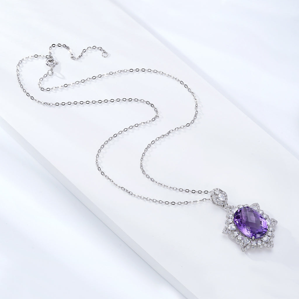 Collier améthyste naturelle femme argent 925
