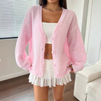 Single-breasted Simple Loose Knitted Cardigan Coat