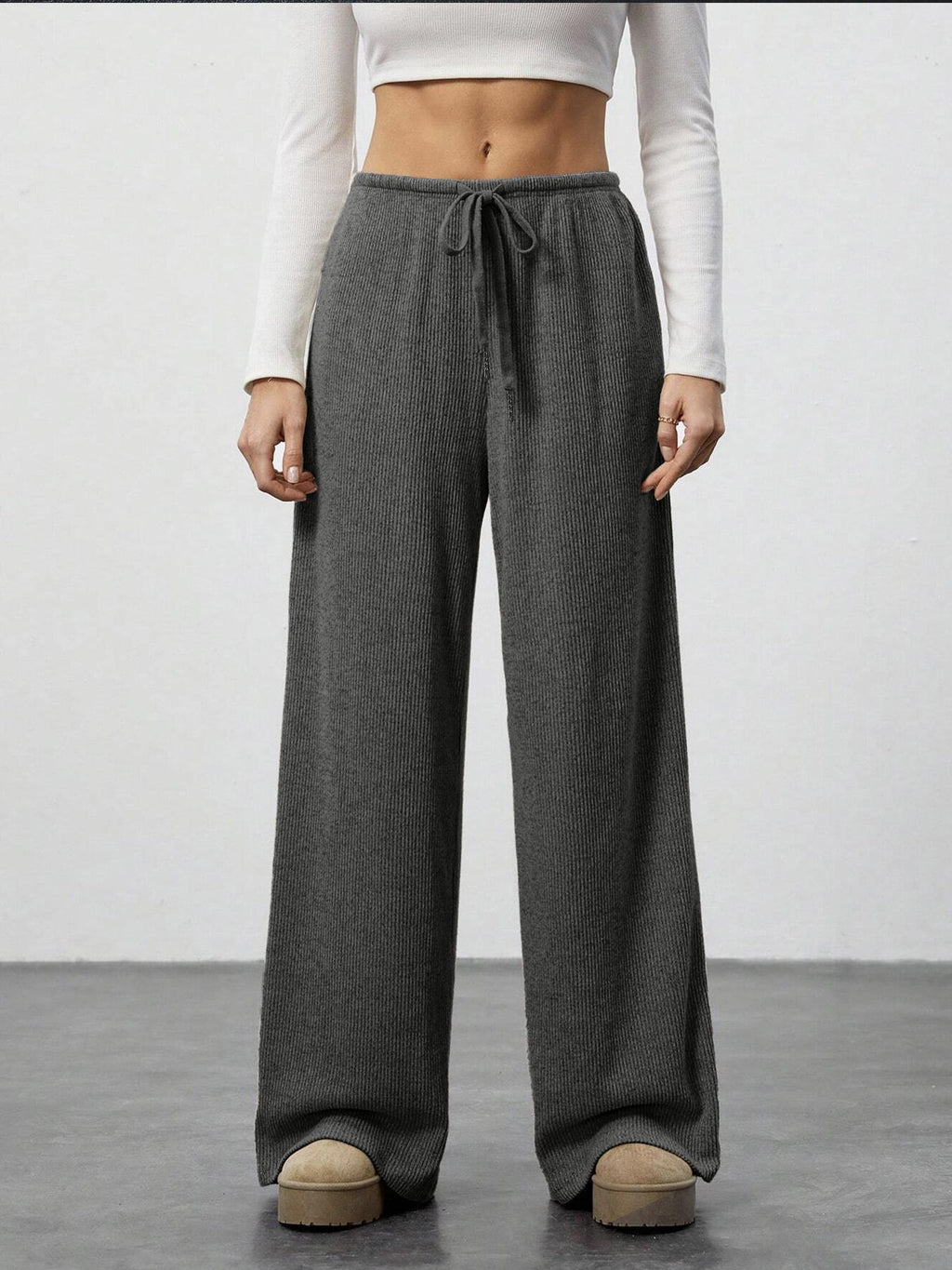 Damen einfarbige lässige gerade Hose