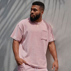 Sports Men's Round Neck Corduroy Casual T-shirt