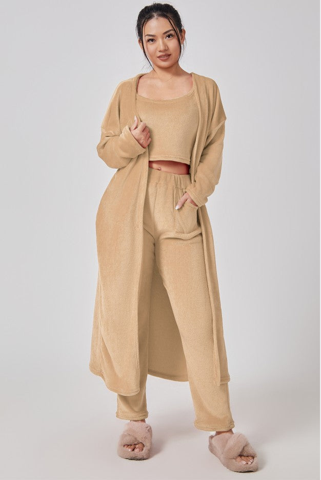 Ensemble de pyjama douillet, 3 pièces
Loungewear femme, doux et chaud