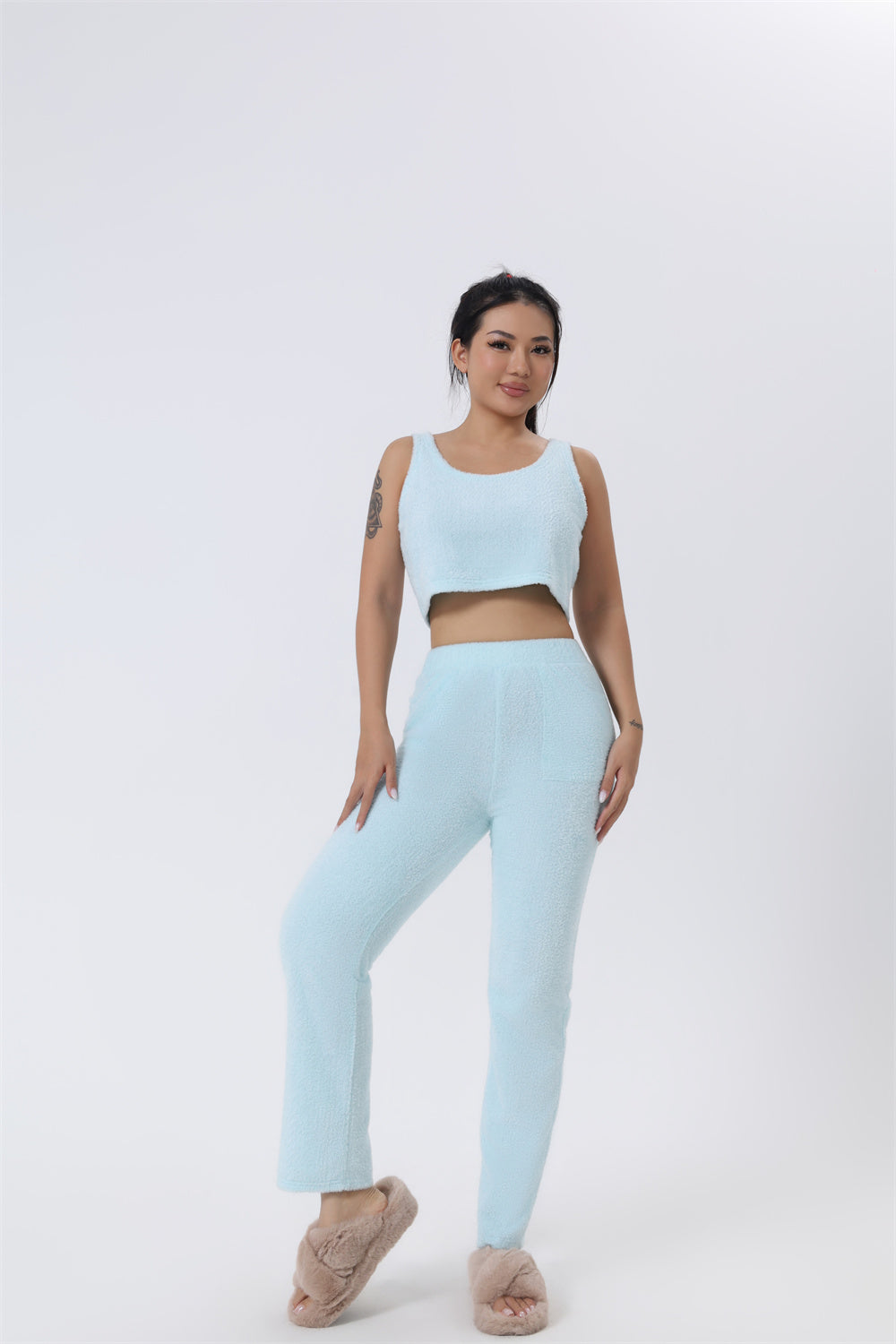 Ensemble de pyjama douillet, 3 pièces
Loungewear femme, doux et chaud
