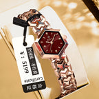 Damen Achteckige Quartz Uhr - Wasserdicht, Schlicht & Elegant