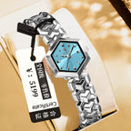 Damen Achteckige Quartz Uhr - Wasserdicht, Schlicht & Elegant