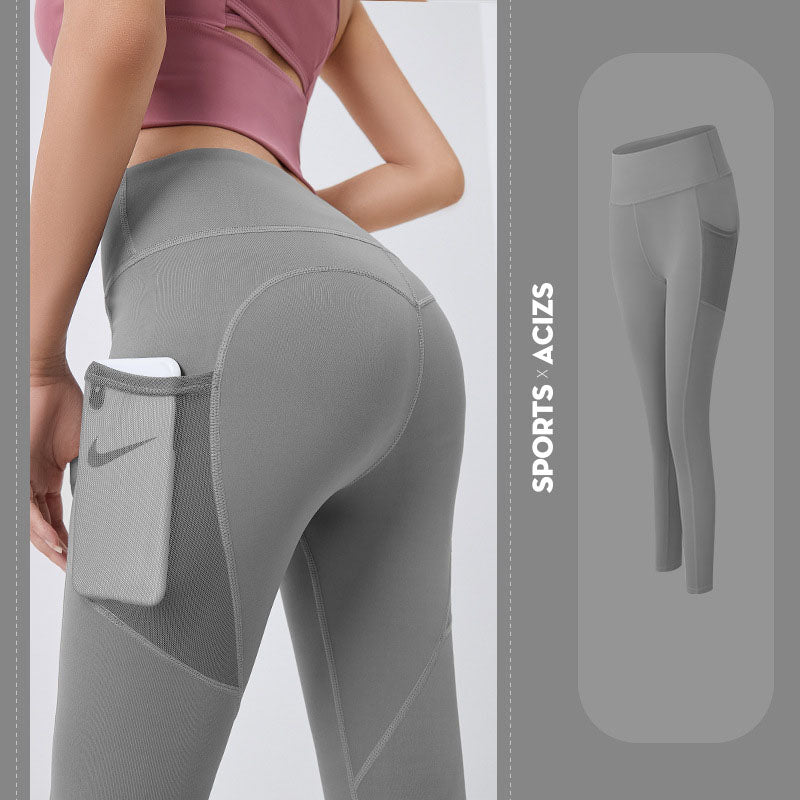 Legging de yoga pour femmes avec poche, leggings de sport, fitness, contrôle du ventre, collants de jogging pour femmes